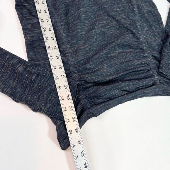 Athleta Shirt Womens XL Fastest Track Space Dye Ruched Stretchy Top Thumbholes - Picture 3 of 11